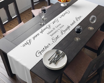 Personalized Table Runner: Custom Photo & Text, Wedding Decor