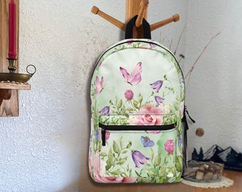 Vtg Pink Flowers Vinyl Bookbag Backpack Y2K Rainbow Binder School Bag Butterfly il_1080xN.7060561014_oz8z.jpg main image 4