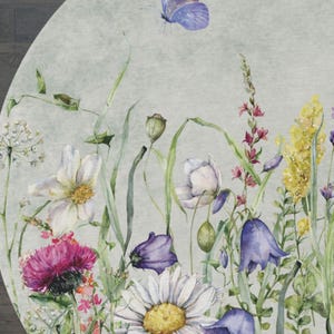 Cottagecore Floral Runder Teppich: Botanischer Garten Akzent (60 "x60 ") Bild 6