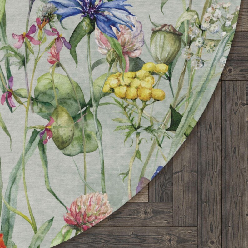 Cottagecore Floral Runder Teppich: Botanischer Garten Akzent (60 "x60 ") Bild 3