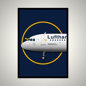 Aviation Poster, Lufthansa Airbus A320 Matte Poster