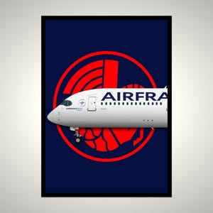 Aviation Poster, Air France Airbus A350 Matte Poster