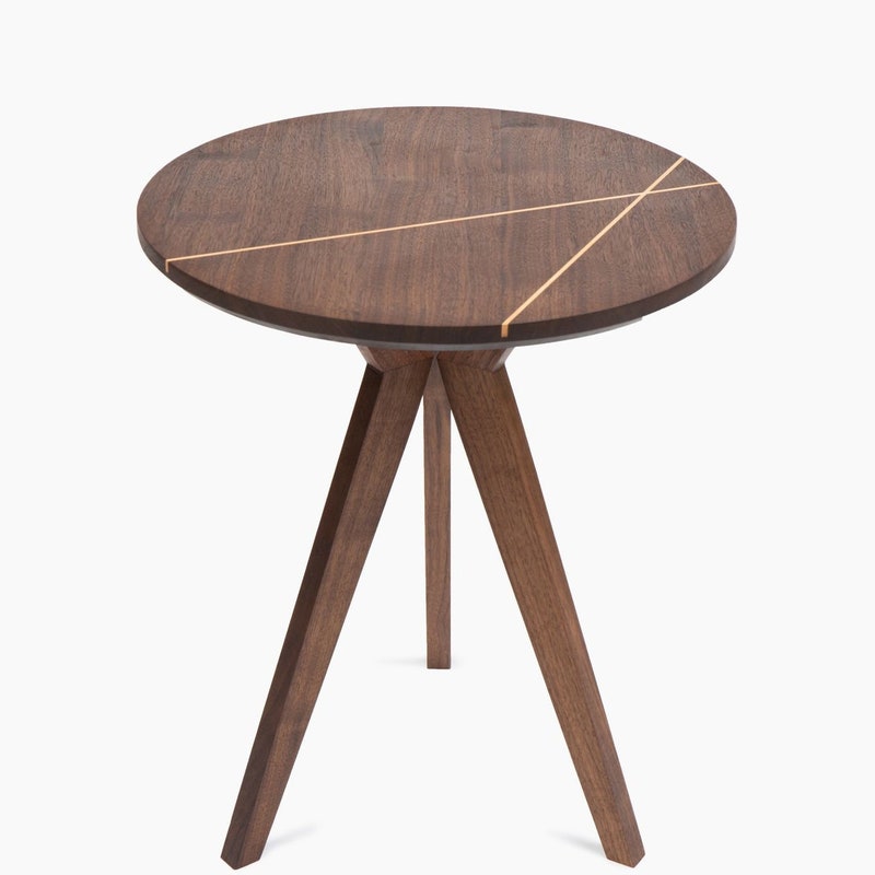 Solid Walnut Side Table Mcm - Etsy