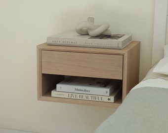 Herald Floating Nightstand | White Oak Nightstand | Floating Bedside Table | DESIGN YOUR OWN Nightstand