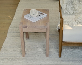 Parsons Side Table | Solid White Oak End Table | Customizable