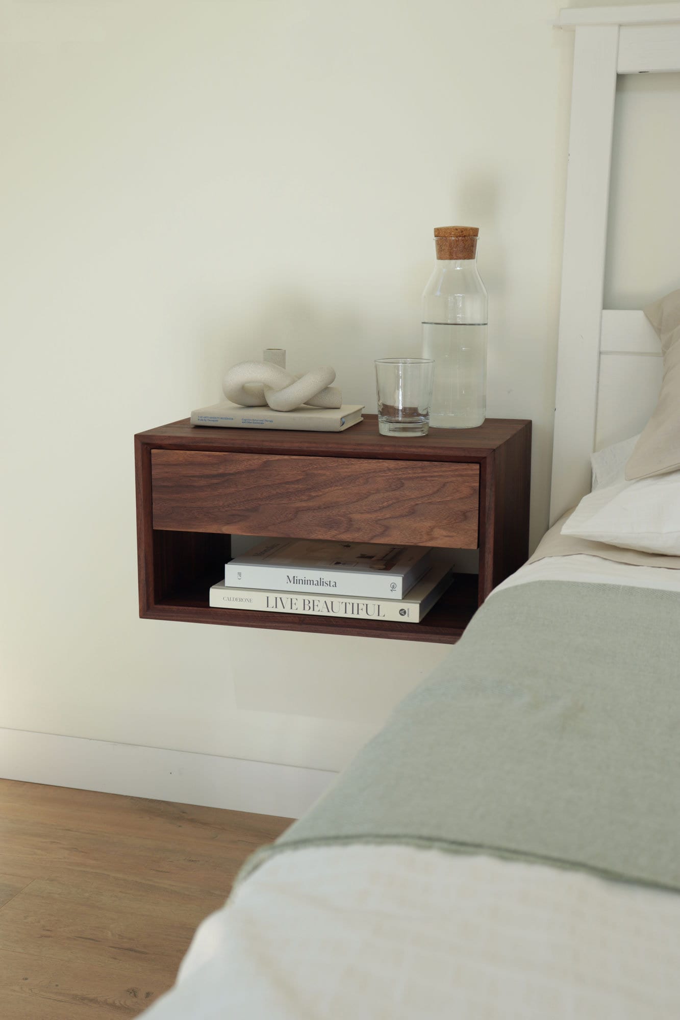 Herald Floating Nightstand | Walnut Nightstand | Floating Bedside Table | DESIGN YOUR OWN Nightstand