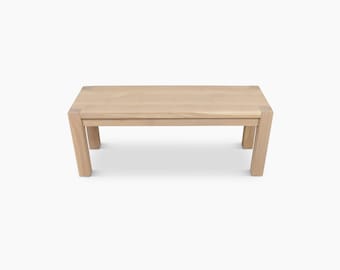 Parsons Bench | Solid White Oak Bench | Customizable