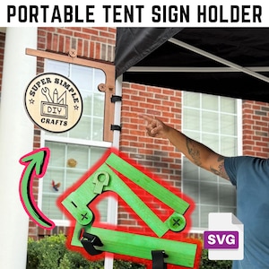 Portable Craft Fair Tent Business Sign Holder SVG, craft show signage, pop up tent portable sign holder– Instant Download