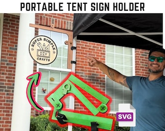 Portable Craft Fair Tent Business Sign Holder SVG, craft show signage, pop up tent portable sign holder– Instant Download