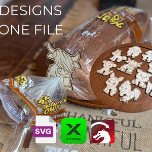 Farm Animal Bread Bag Clip SVG Files - Laser Cut Holders (10 Pack)