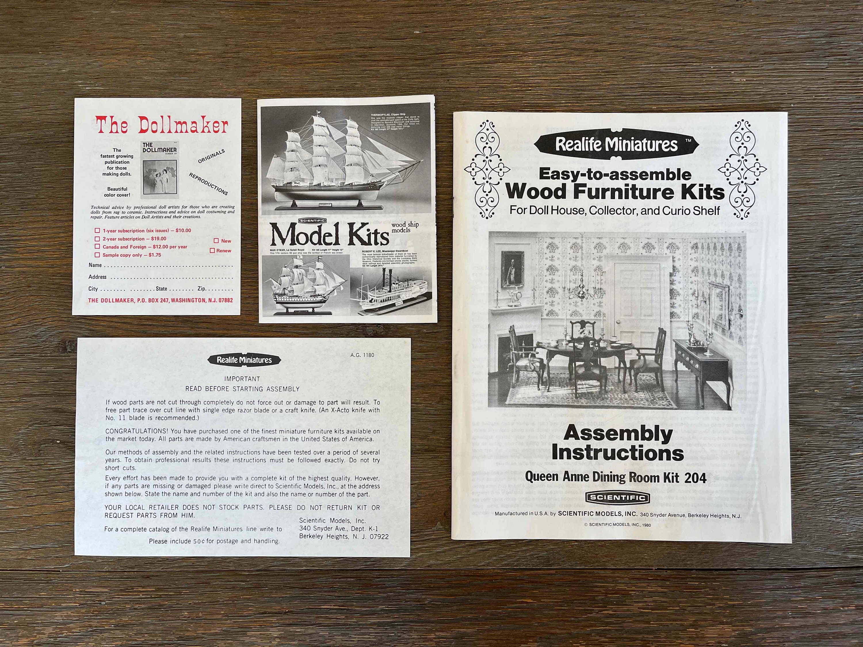 Miniature Wood Furniture Kit Queen Anne Collection Etsy