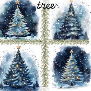 Kerstboom, blauwe elegantie, TRANSPARANT, png 300 dpi