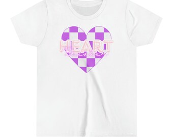 T-shirt à manches courtes en toile Bella rose pour jeunes Heart Breaker