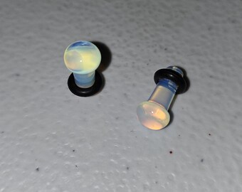 Opalite Stone Plugs Organic "Gauges" Size 4g