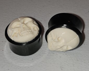 Bone Skull Plugs Organic "Gauges"