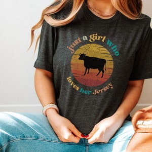 Jersey Cow Tshirt Farm House Cow Shirt for Animal Lover Cow Gift for Her Farm Animal Cow Shirt Cute Cow Tshirt Cow Gift for Farmer Retro Top