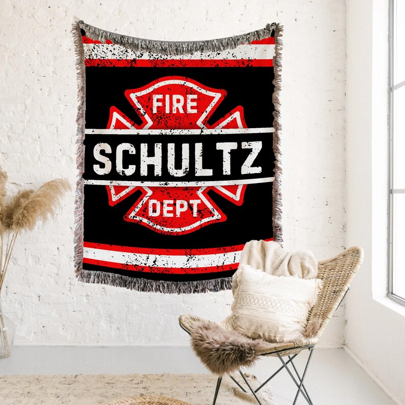 Fireman Throw Personalized Firefighter Blanket Custom Birthday Gift for Firefighter ...