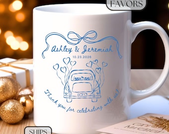 Doodle Custom Wedding Favors Personalized Coffee Mug Gift for Guests Bulk Wedding Favor Mug Wedding Party Favor Cups Wedding Thank You Gift