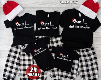 Oops, tengo otro árbol, pijama navideño divertido para grupo, pijama navideño familiar a juego, camiseta grupal de amigos a juego, camiseta festiva grupal