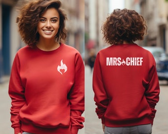 Customizable Fire Chief Wife Sweatshirt Gift for Fireman Sweater Fire Department Unique Thank You Gift Long Sleeve Fire Wife Shirt for Chief