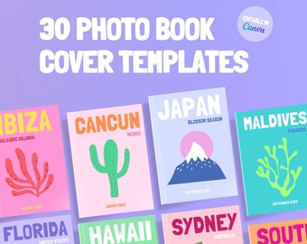 30 Travel Photo Book Covers | Customisable templates for books via canva