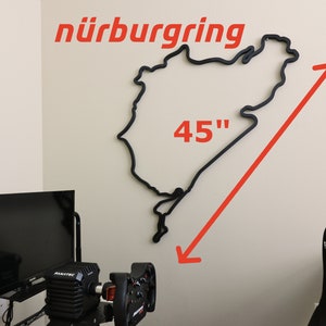 File STL per stampa 3D per mappa del circuito del Nurburgring da 45" di grandi dimensioni Stampa 3D di grandi dimensioni Arte murale F1 Racing per garage, soggiorno