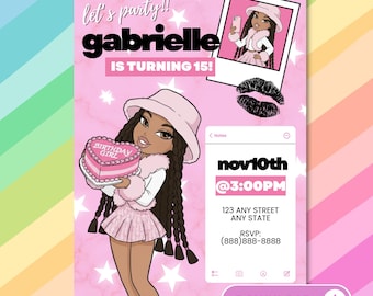 Pink Bratz Dolls Y2k | Girls Birthday Invitation| Fashion Party Invite | Digital Download | Instant Download