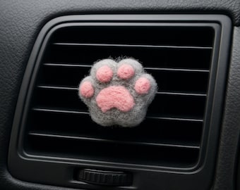 Pet paw vent clip Cat car air freshener Cute car accessories Felt car air diffuser Kawaii car decor Funny car guy gift