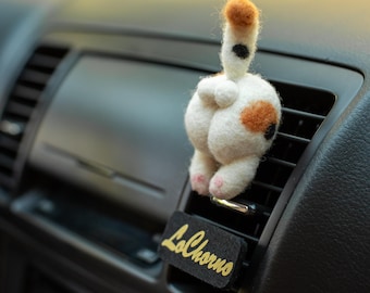 Felted Cat Butt Car Vent Clip – Funny Wool Air Freshener