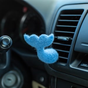 Whale Tail Car Vent Clip: Wool Felt Air Freshener