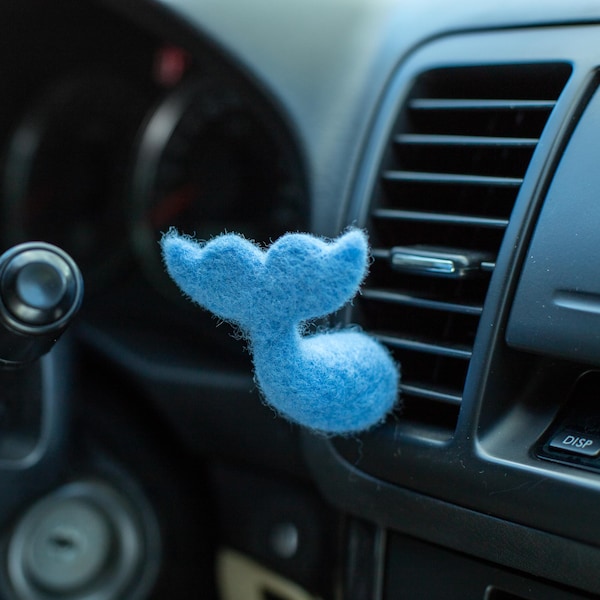 Whale Tail Car Vent Clip: Wool Felt Air Freshener