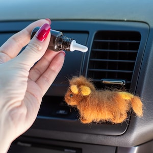 Cow air vent clip Cute car accessories Car vent clips Highland cow car freshies Felt car air freshener Funny New car gift for her
