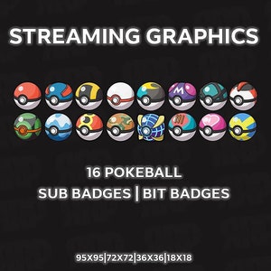 16 Pokéball Sub Badges