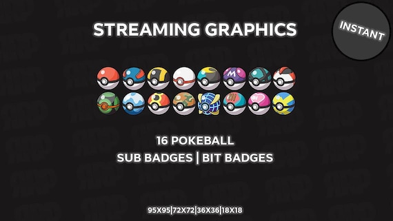 16 Pokeball Sub Badges | Twitch | Discord | Channel points