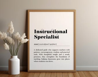 Instructional specialist definitie print: schoolpersoneel kantoorinrichting / leraar waardering cadeau (digitale download)