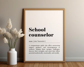 School Counselor Definition Print: Minimalist School Office Decor / Teacher Appreciation Gift (Digital Download)