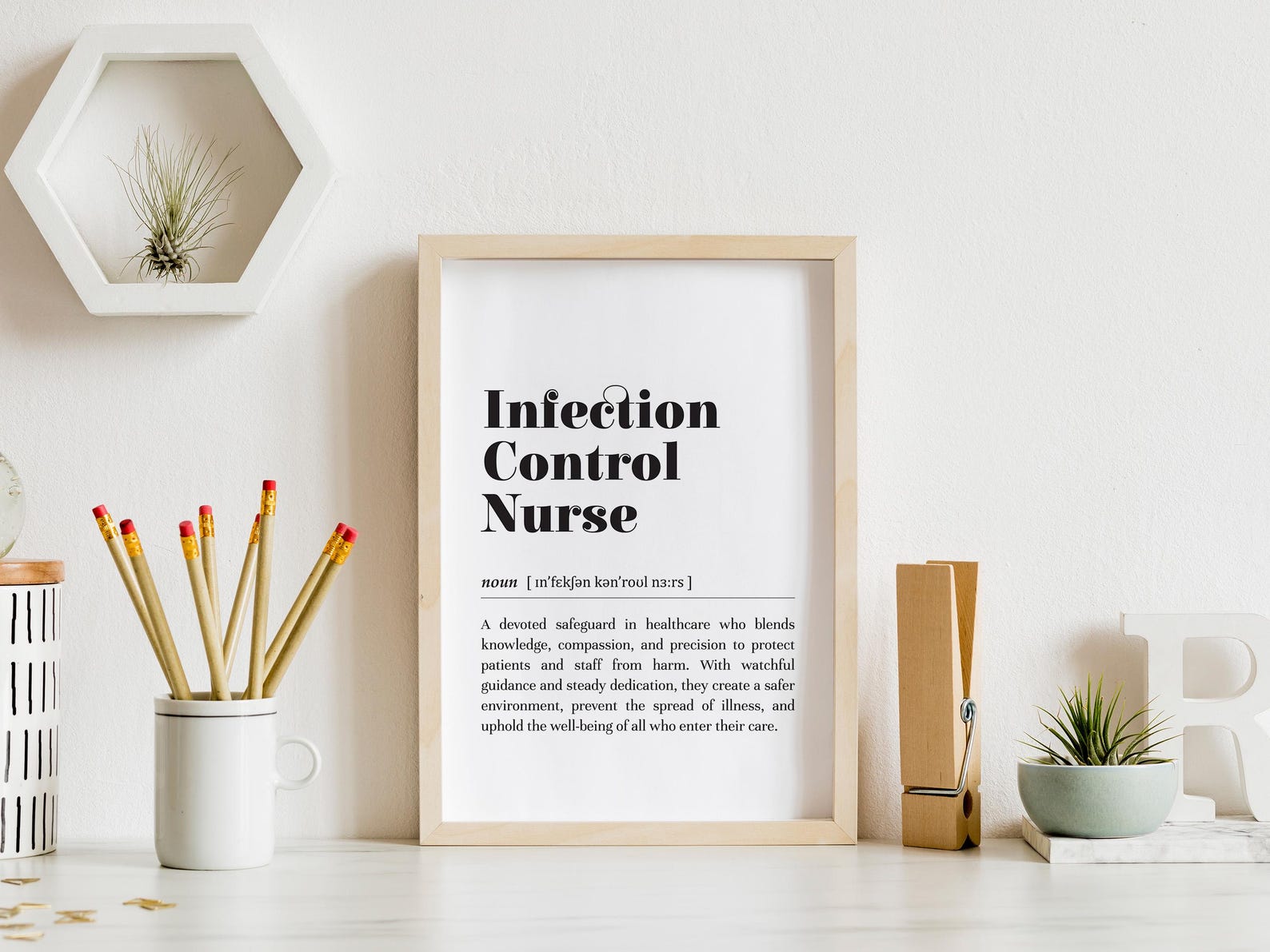 Infection Control Nurse Definition Print: Hospital Office Decor / Nurse ...