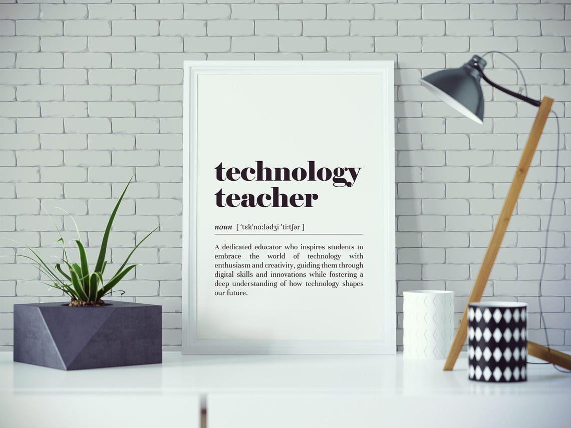 Define Techie Technology Teacher Definition Print: School Classroom Decor / Teacher ...