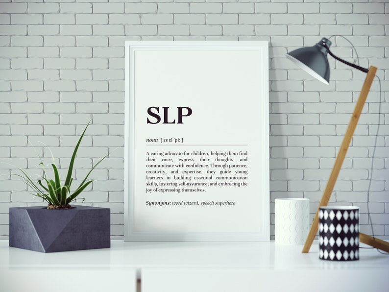 SLP Definition Art Print: Pediatric Speech Language Pathologist Gift ...