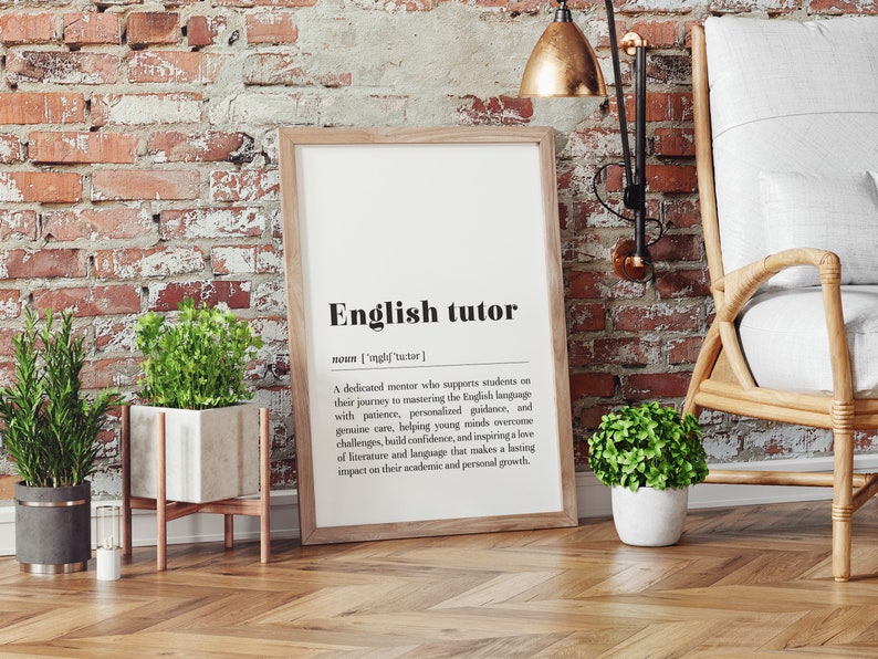 English Tutor Definition Poster Print/instant Download/english Tutor