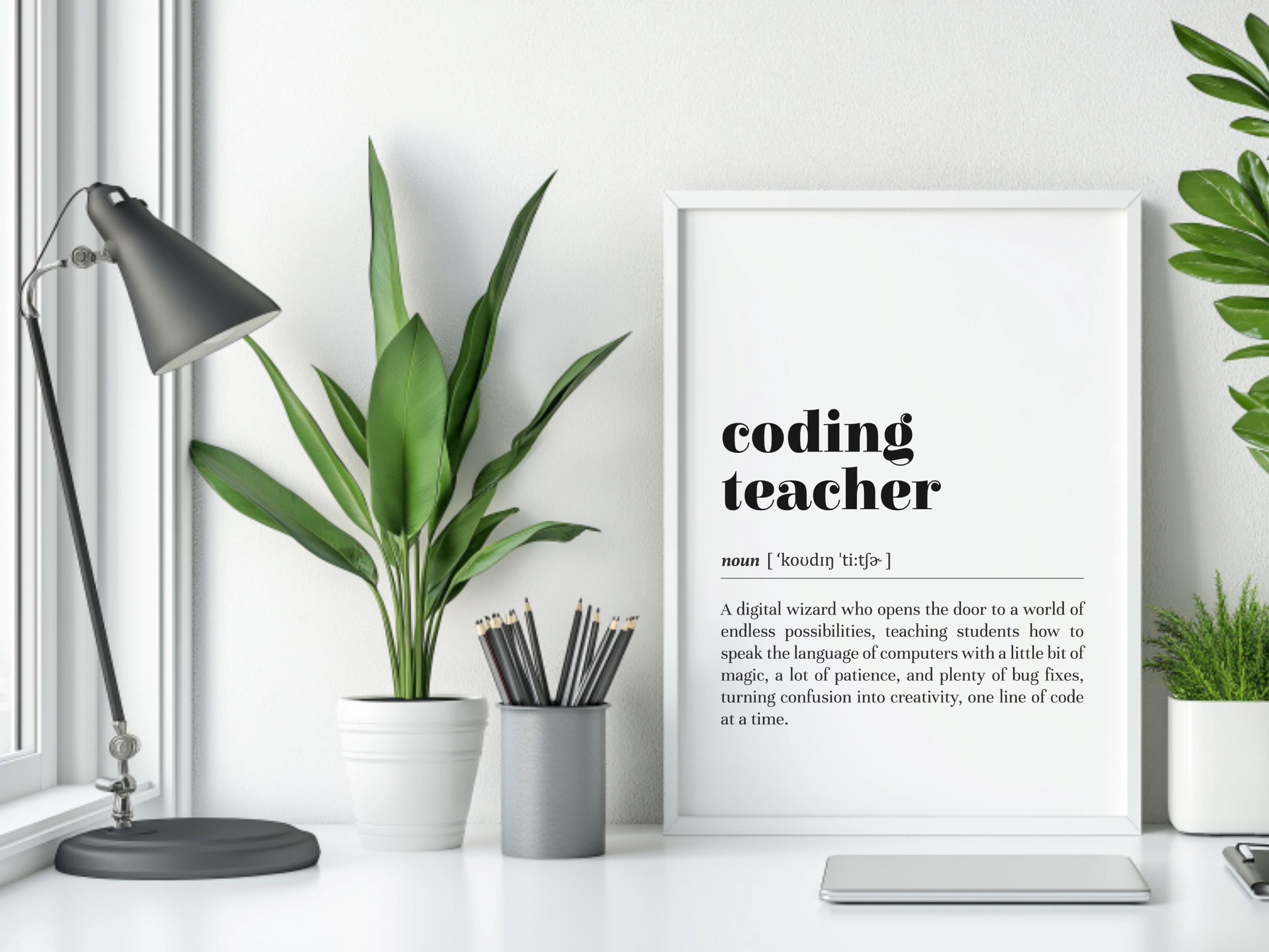 Coding Teacher Definition Print: School Classroom Decor / Teacher ...