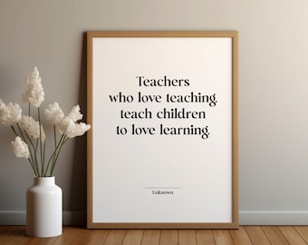 Teacher Appreciation Heartfelt Quote Print: School Office Poster / Classroom Decor (Digital Download)
