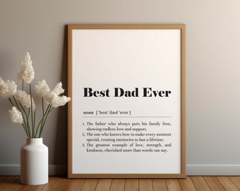 BestDad Ever Definition Print: Family Home Decor / Gift for Father (Digital Download)