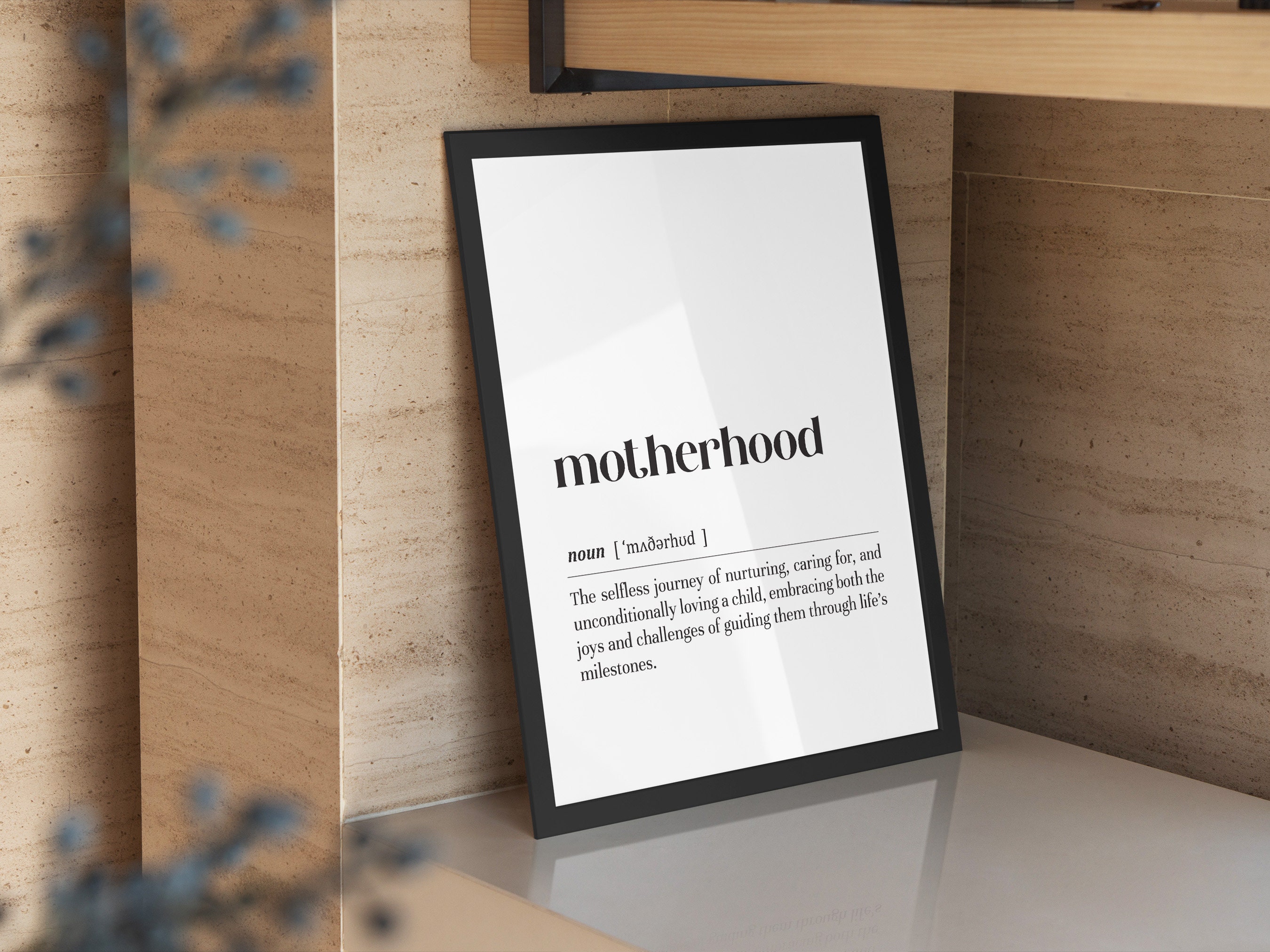 Motherhood Definition Poster Print/instant Download/gift for Mom/mom