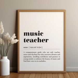 Definitieafdruk muziekleraar: decor klaslokaal / cadeau leraar waardering (digitale download)