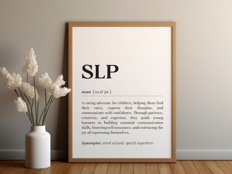 SLP Definition Art Print: Pediatric Speech Language Pathologist Gift ...
