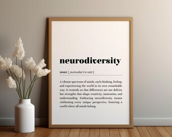 Neurodiversity Definition Print: Speech Therapy Office Decor / Typography Poster / Gift for SLP (Digital Download)