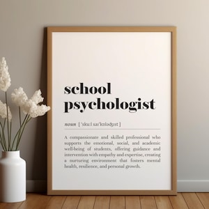 School Psychologist Definition Print: Minimalist Office Decor (Digital Download)