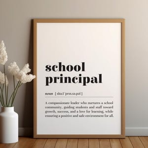 School Principal Definition Print/Instant Download/School Principal Gift/Thank You Gift/Text Poster/Typography Print/School Office Decor