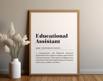 Educational Assistant Definition Print: School Office Decor / Teacher Appreciation Gift (Digital Download)